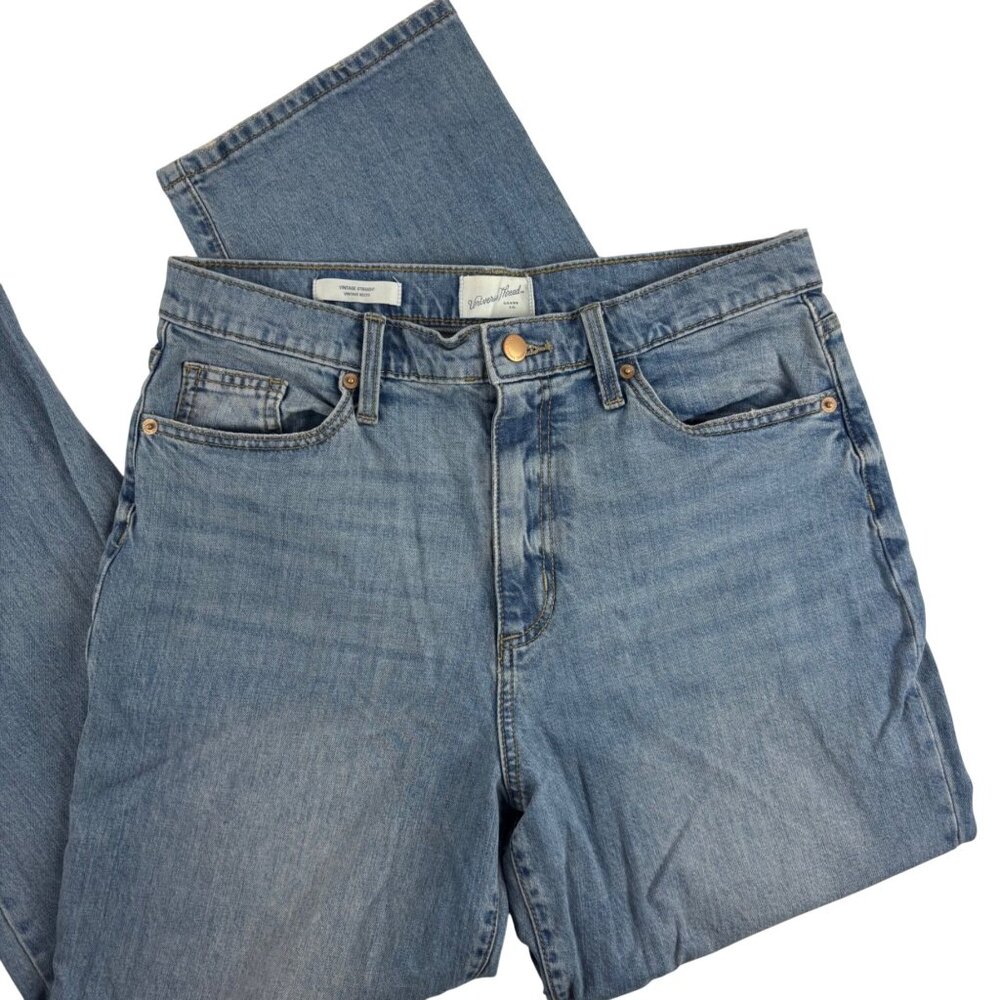 Universal Thread High Waist Jeans Womens Size 12 31R Light Wash Vintage Straight - Picture 2 of 11